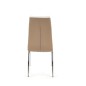 Scaun living modern, cadru metalic, tapiterie piele artificiala, maro/crem, 96x42x54 cm