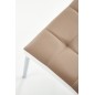 Scaun living modern, cadru metalic, tapiterie piele artificiala, maro/crem, 96x42x54 cm