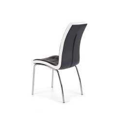 Scaun living/sufragerie Halmar K186, cadru metal,  stil modern, 42x63x100cm, piele, negru/alb