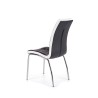 Scaun living/sufragerie Halmar K186, cadru metal, stil modern, 42x63x100cm, piele, negru/alb