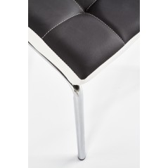 Scaun living/sufragerie Halmar K186, cadru metal,  stil modern, 42x63x100cm, piele, negru/alb