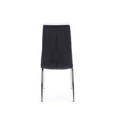 Scaun living/sufragerie Halmar K186, cadru metal,  stil modern, 42x63x100cm, piele, negru/alb