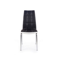Scaun living/sufragerie Halmar K186, cadru metal,  stil modern, 42x63x100cm, piele, negru/alb