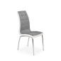 Scaun living, stil modern, suporturi antiderapante, metal si piele ecologica, gri alb Scaun living, stil modern, suporturi antiderapante, metal si piele ecologica, gri alb