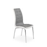Scaun living/sufragerie Halmar K186, cadru metal, stil modern, 42x63x100cm, piele, gri/alb