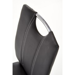Scaun living/sufragerie Halmar K187, cadru metal,  stil modern, 46x56x97cm, piele, negru
