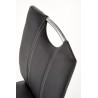 Scaun living/sufragerie Halmar K187, cadru metal, stil modern, 46x56x97cm, piele, negru