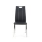 Scaun dining, cadru metal, suporturi antiderapante, stil modern, 46x56x97cm, piele eco, negru Scaun dining, cadru metal, suporturi antiderapante, stil modern, 46x56x97cm, piele eco, negru