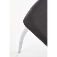 Scaun living/sufragerie Halmar K187, cadru metal,  stil modern, 46x56x97cm, piele, negru