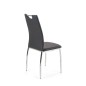Scaun dining, cadru metal, suporturi antiderapante, stil modern, 46x56x97cm, piele eco, negru Scaun dining, cadru metal, suporturi antiderapante, stil modern, 46x56x97cm, piele eco, negru