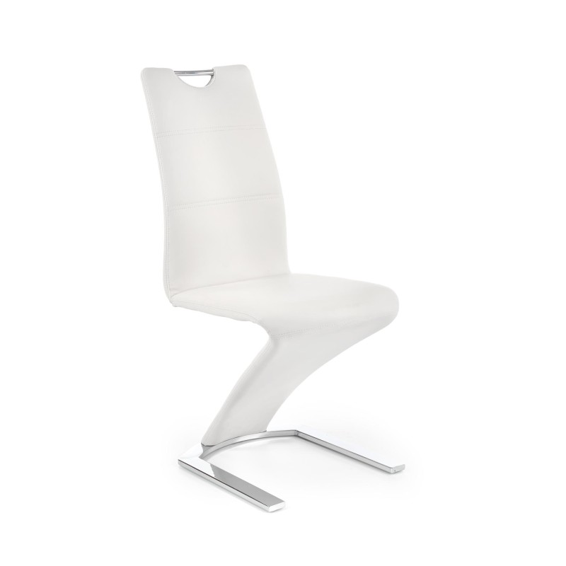 Scaun modern living si dining, tapiterie piele ecologica, cadru metalic, 45x63x101 cm