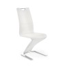 Scaun living/sufragerie Halmar K188, cadru metal, stil modern, 45x63x101cm, piele, alb