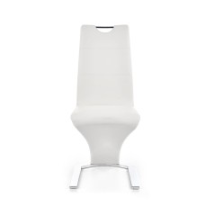 Scaun living/sufragerie Halmar K188, cadru metal, stil modern, 45x63x101cm, piele, alb