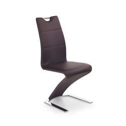 Scaun living/sufragerie Halmar K188, cadru metal, stil modern, 45x63x101cm, piele, maro