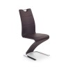 Scaun living/sufragerie Halmar K188, cadru metal, stil modern, 45x63x101cm, piele, maro