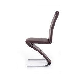 Scaun living/sufragerie Halmar K188, cadru metal, stil modern, 45x63x101cm, piele, maro