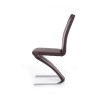 Scaun living/sufragerie Halmar K188, cadru metal, stil modern, 45x63x101cm, piele, maro