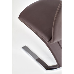 Scaun living/sufragerie Halmar K188, cadru metal, stil modern, 45x63x101cm, piele, maro