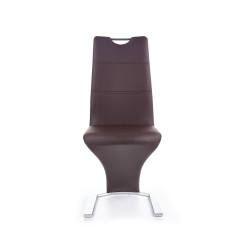 Scaun living/sufragerie Halmar K188, cadru metal, stil modern, 45x63x101cm, piele, maro