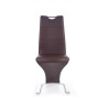 Scaun living/sufragerie Halmar K188, cadru metal, stil modern, 45x63x101cm, piele, maro