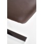 Scaun dining, design modern, baza metalica, 45x63x101cm, tapiterie piele ecologica maro