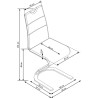Scaun living/sufragerie Halmar K188, cadru metal, stil modern, 45x63x101cm, piele, maro
