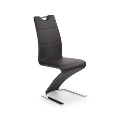 Scaun living/sufragerie Halmar K188, cadru metal, stil modern, 45x63x101cm, piele, negru