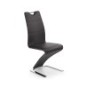 Scaun living/sufragerie Halmar K188, cadru metal, stil modern, 45x63x101cm, piele, negru