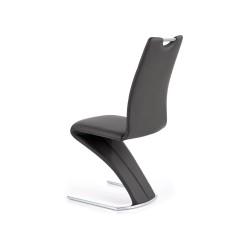 Scaun modern pentru dining, cadru metal, 45x63x101cm, piele ecologica neagra