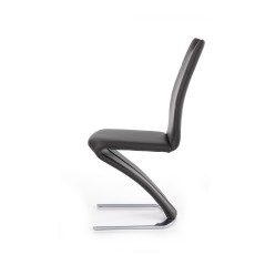 Scaun living/sufragerie Halmar K188, cadru metal, stil modern, 45x63x101cm, piele, negru