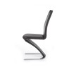 Scaun living/sufragerie Halmar K188, cadru metal, stil modern, 45x63x101cm, piele, negru