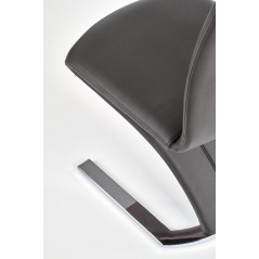 Scaun living/sufragerie Halmar K188, cadru metal, stil modern, 45x63x101cm, piele, negru