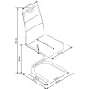 Scaun living/sufragerie Halmar K188, cadru metal, stil modern, 45x63x101cm, piele, negru