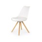 Scaun stil scandinav pentru living, cadru din lemn, 48x57x81 cm, piele eco, spatar ABS alb Scaun stil scandinav pentru living, cadru din lemn, 48x57x81 cm, piele eco, spatar ABS alb
