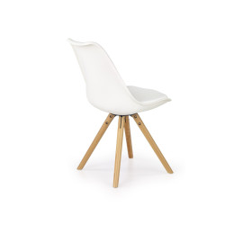 Scaun living/sufragerie Halmar K201, cadru lemn,  stil scandinav, 48x57x80cm, ABS/piele, alb