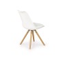 Scaun stil scandinav pentru living, cadru din lemn, 48x57x81 cm, piele eco, spatar ABS alb Scaun stil scandinav pentru living, cadru din lemn, 48x57x81 cm, piele eco, spatar ABS alb