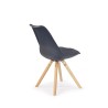 Scaun living/sufragerie Halmar K201, cadru lemn, stil scandinav, 48x57x80cm, ABS/piele, negru
