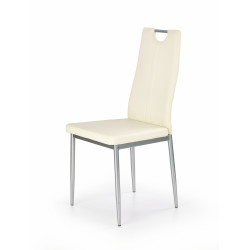 Scaun living/sufragerie Halmar K202, cadru metal,  stil modern, 44x59x97x48cm, ABS/piele, crem
