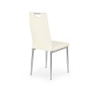 Scaun living/sufragerie Halmar K202, cadru metal,  stil modern, 44x59x97x48cm, ABS/piele, crem
