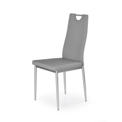 Scaun living/sufragerie Halmar K202, cadru metal, stil modern, 44x59x97x48cm, ABS/piele, gri