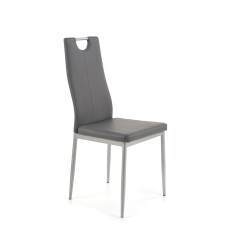 Scaun living/sufragerie Halmar K202, cadru metal,  stil modern, 44x59x97x48cm, ABS/piele, gri
