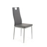 Scaun living/sufragerie Halmar K202, cadru metal,  stil modern, 44x59x97x48cm, ABS/piele, gri