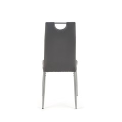 Scaun living/sufragerie Halmar K202, cadru metal,  stil modern, 44x59x97x48cm, ABS/piele, gri