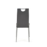 Scaun living/sufragerie Halmar K202, cadru metal,  stil modern, 44x59x97x48cm, ABS/piele, gri