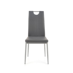 Scaun living/sufragerie Halmar K202, cadru metal,  stil modern, 44x59x97x48cm, ABS/piele, gri