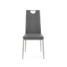 Scaun living/sufragerie Halmar K202, cadru metal,  stil modern, 44x59x97x48cm, ABS/piele, gri