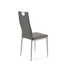 Scaun living/sufragerie Halmar K202, cadru metal,  stil modern, 44x59x97x48cm, ABS/piele, gri