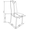 Scaun living/sufragerie Halmar K202, cadru metal,  stil modern, 44x59x97x48cm, ABS/piele, gri