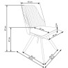 Scaun living/sufragerie Halmar K206, cadru lemn,  stil modern, 53x48x87x47cm, piele, alb