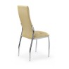 Scaun living/sufragerie Halmar K209, cadru metal, stil modern, 43x54x101x47cm, piele, bej